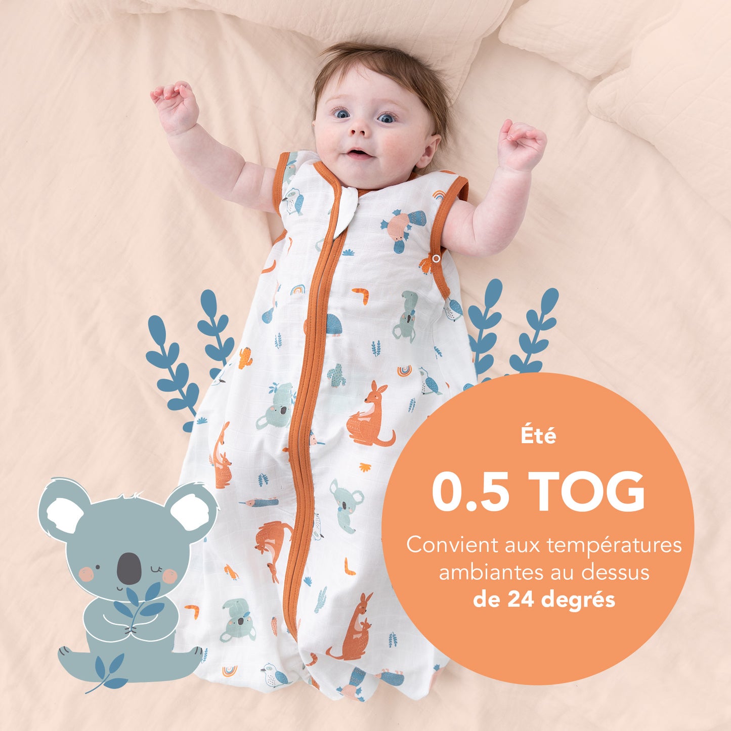 Gigoteuse bébé été - mousseline - 0.5 TOG