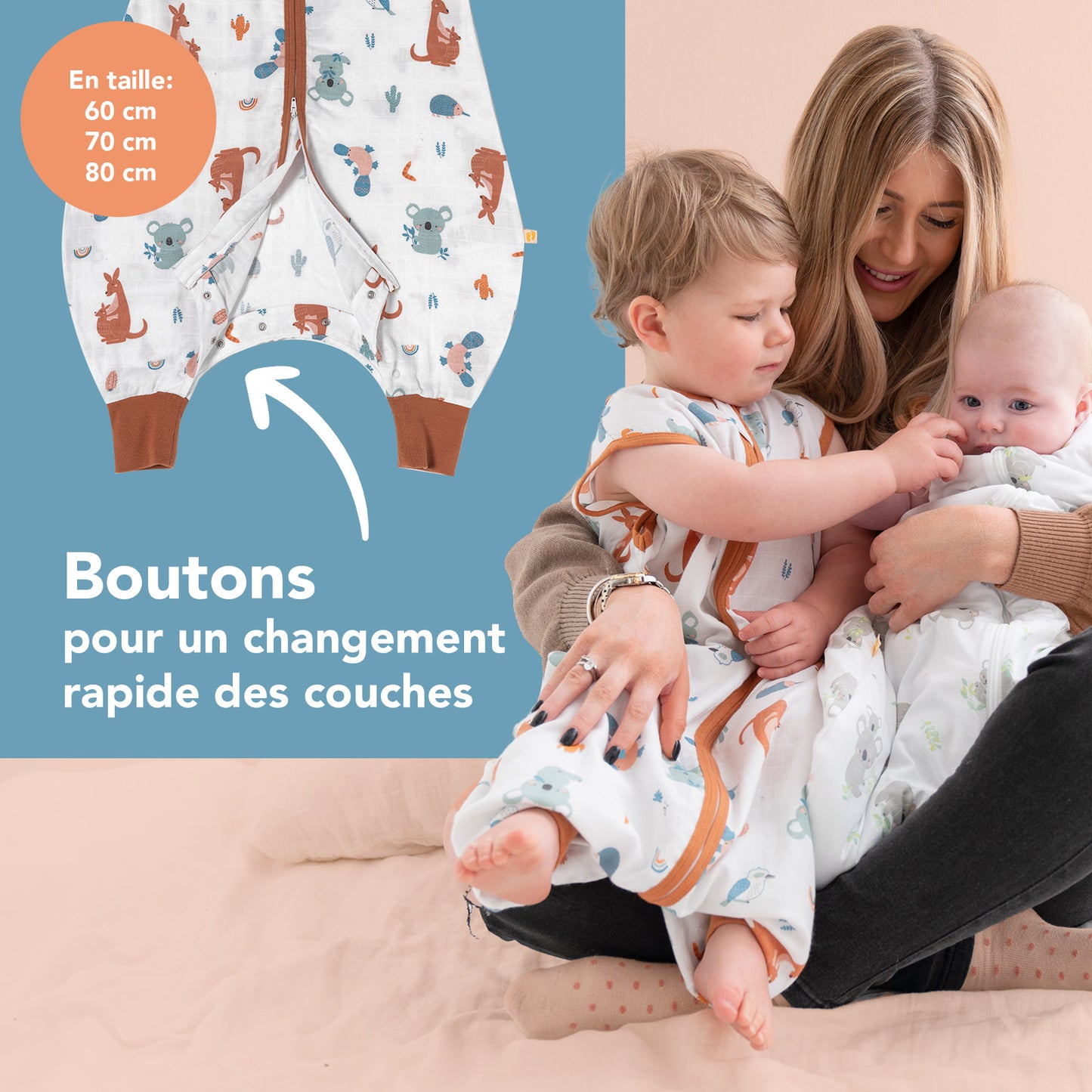 Gigoteuse à pieds été - mousseline - 0.5 TOG