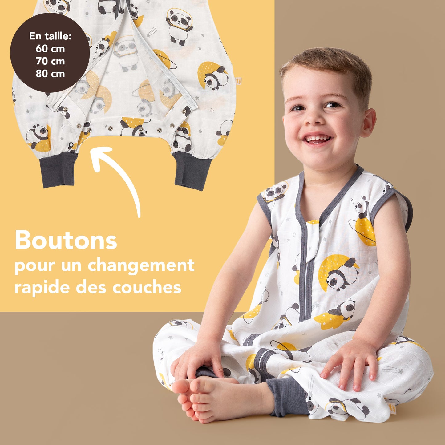 Gigoteuse à pieds été - mousseline - 0.5 TOG