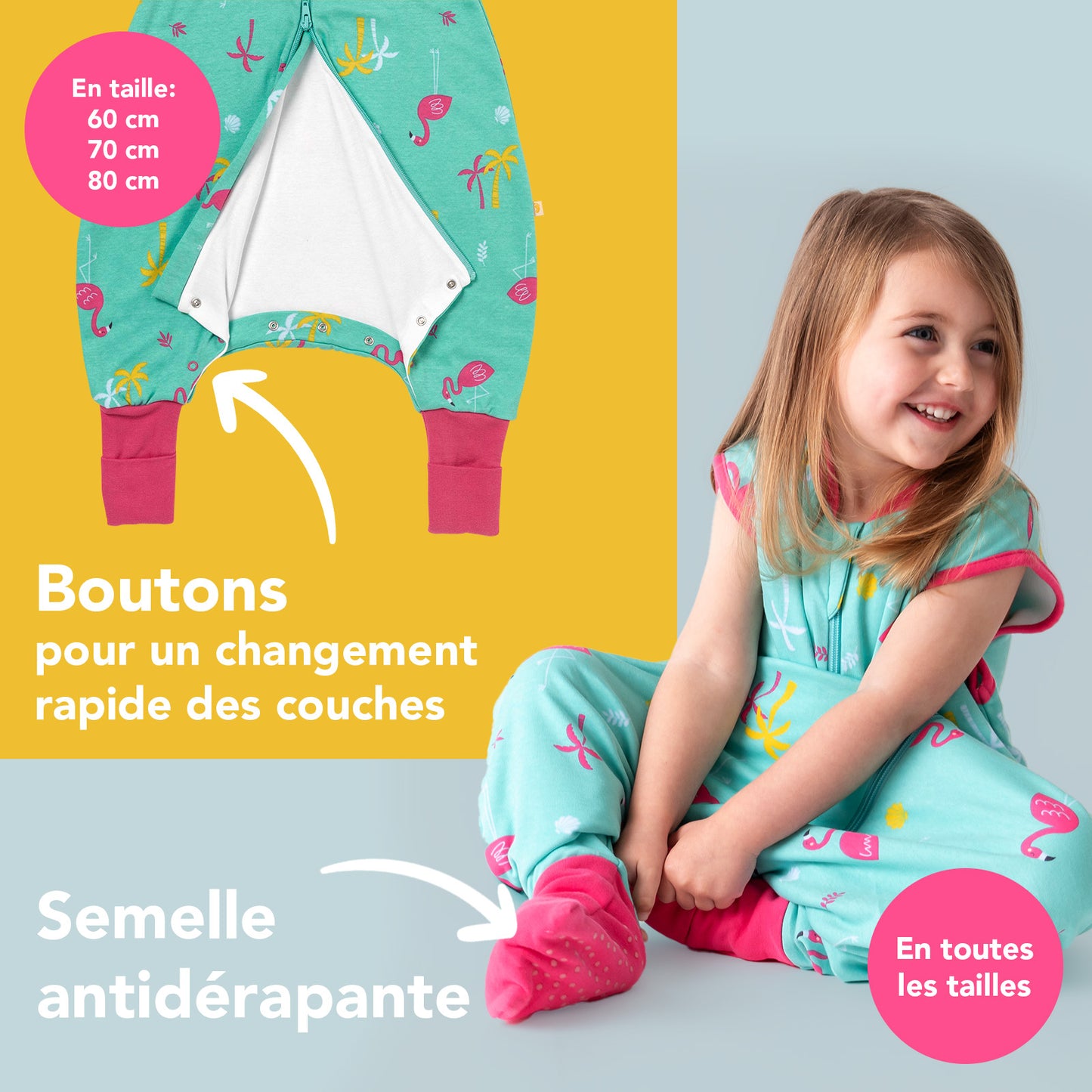 Gigoteuse à pieds été & mi-saison - coton 100% bio - TOG 1