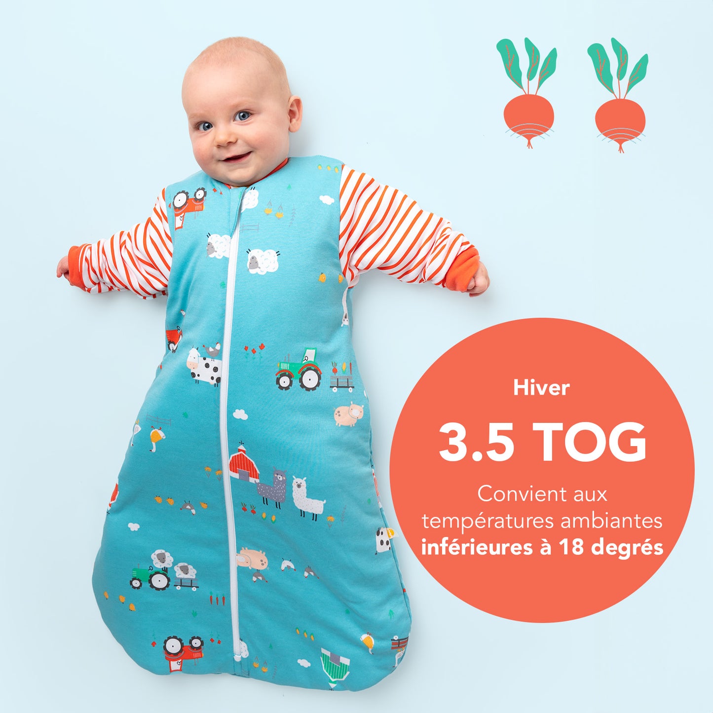 Gigoteuse bébé - 100% bio - hiver - 3.5 TOG