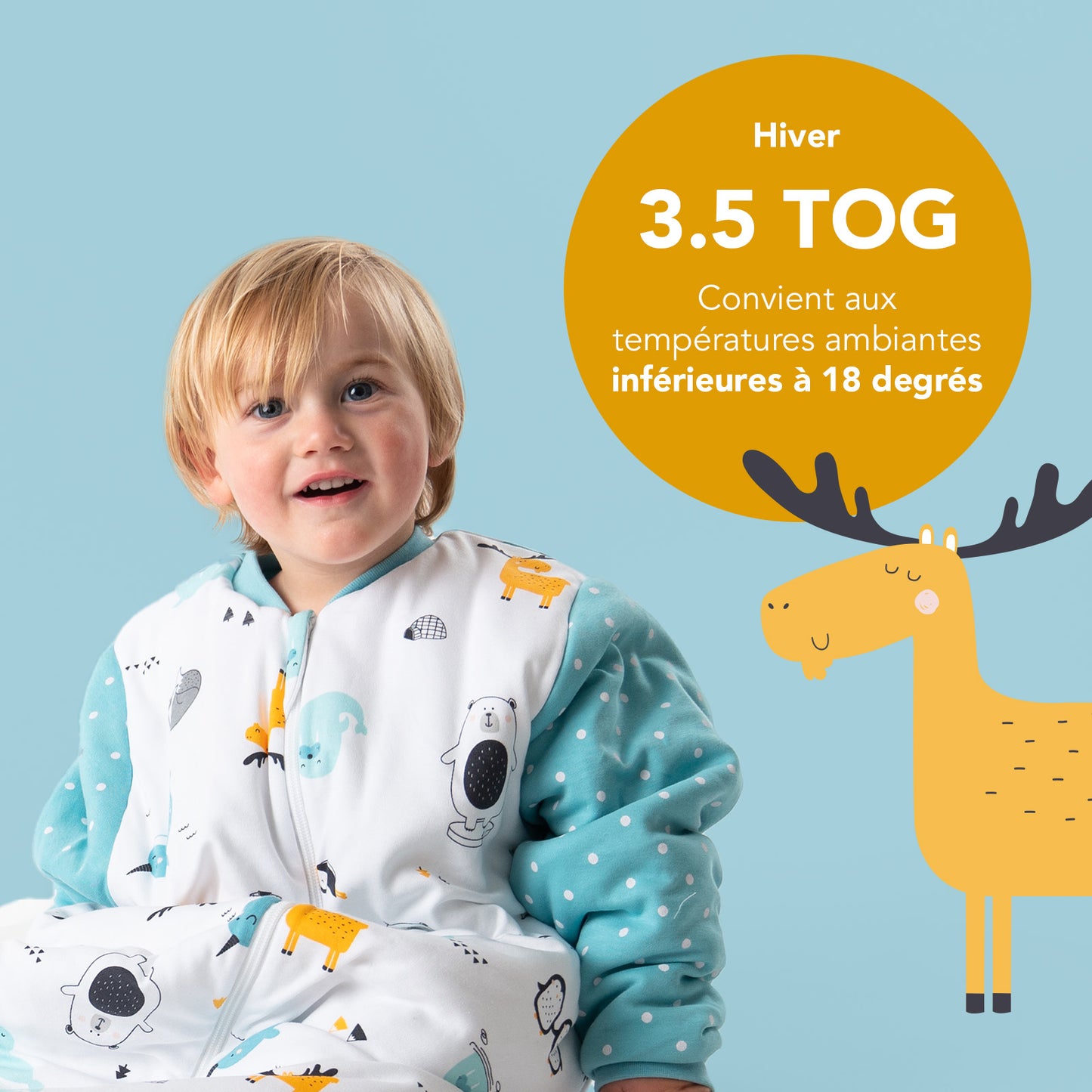 Gigoteuse bébé - 100% bio - hiver - 3.5 TOG