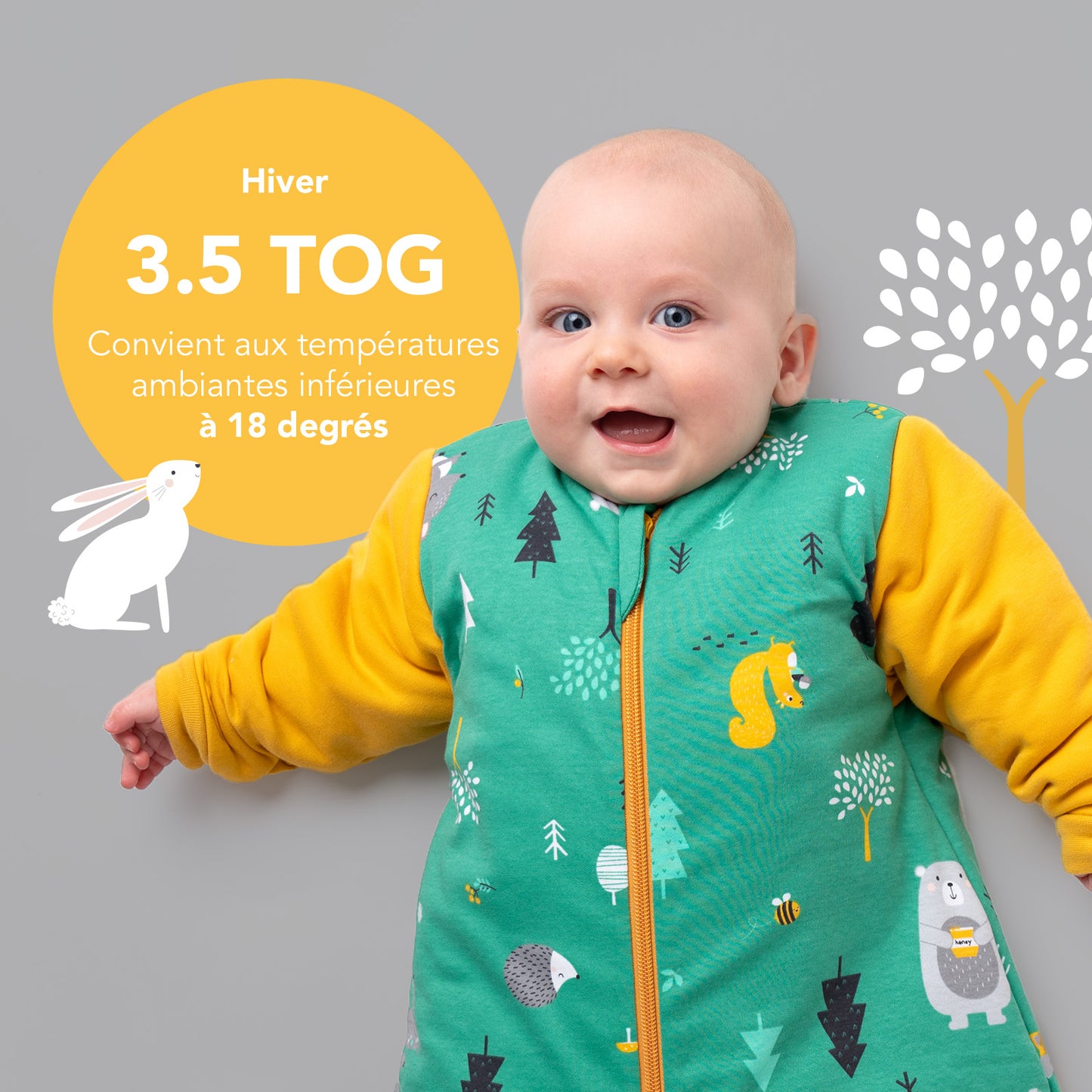 Gigoteuse bébé - 100% bio - hiver - 3.5 TOG