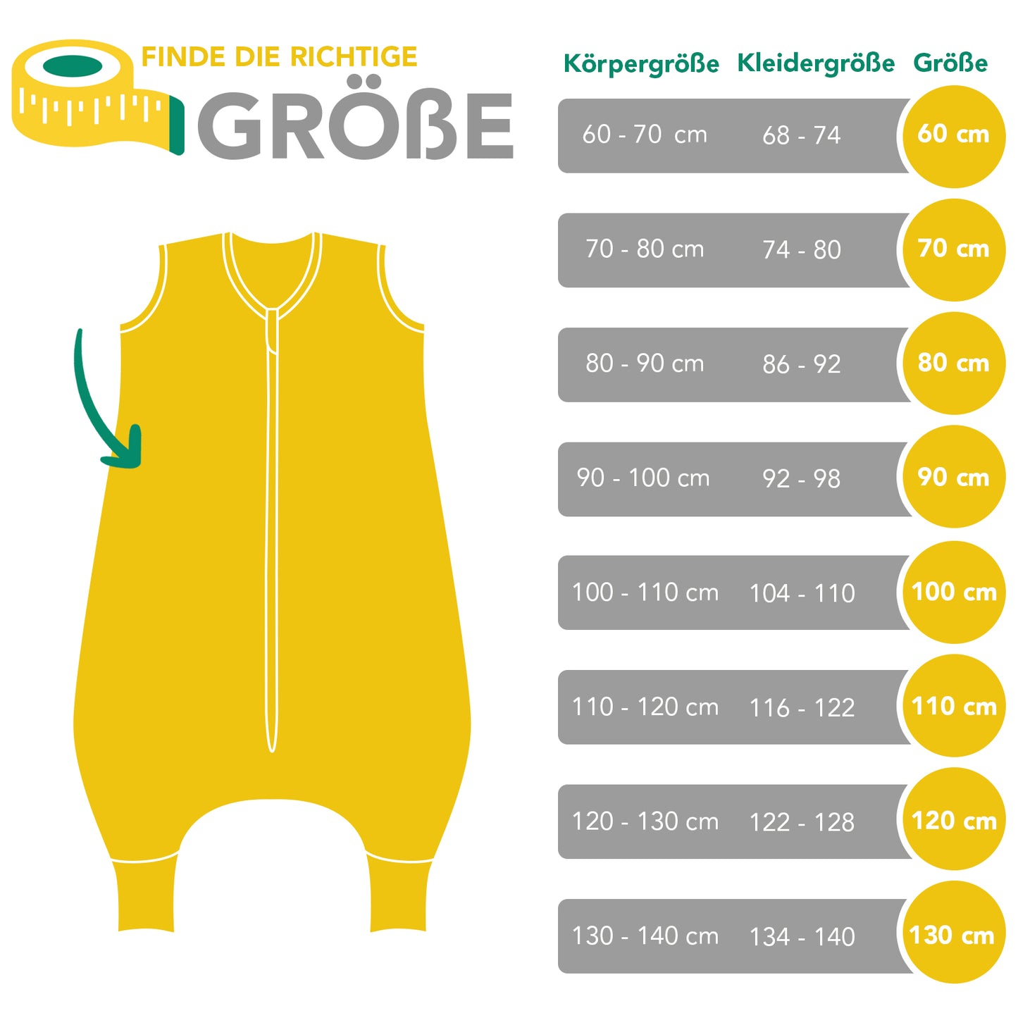 Gigoteuse à pieds - unie - 2.5 TOG toutes saisons