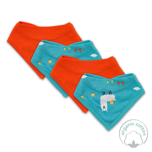 Bandana pour bébé 100% bio - lot de 4