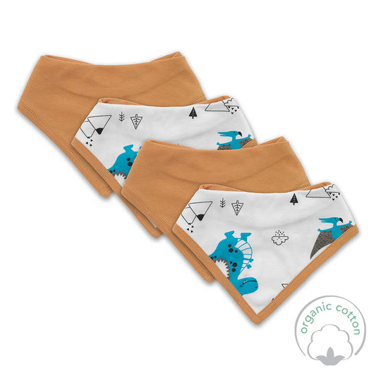 Bandana pour bébé 100% bio - lot de 4