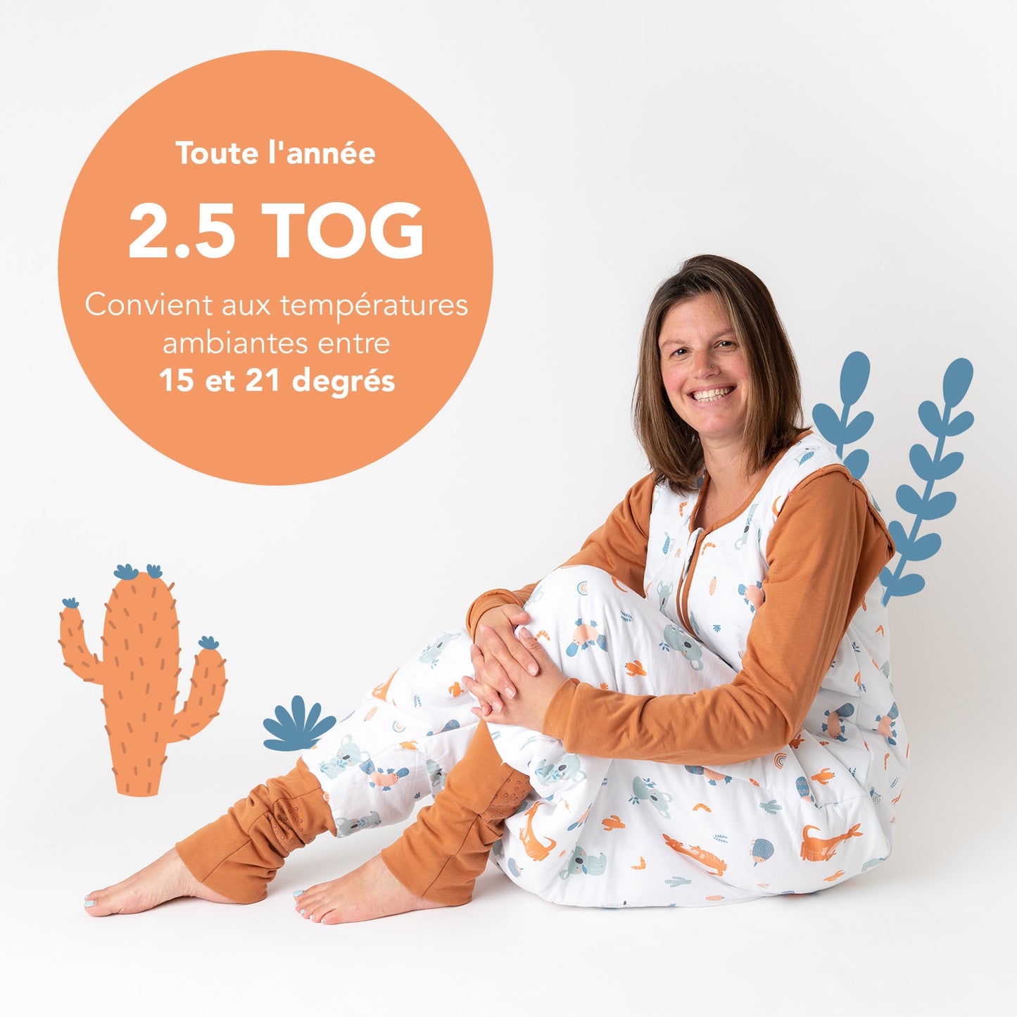 Gigoteuse à pieds adulte - manches amovibles - 2.5 TOG