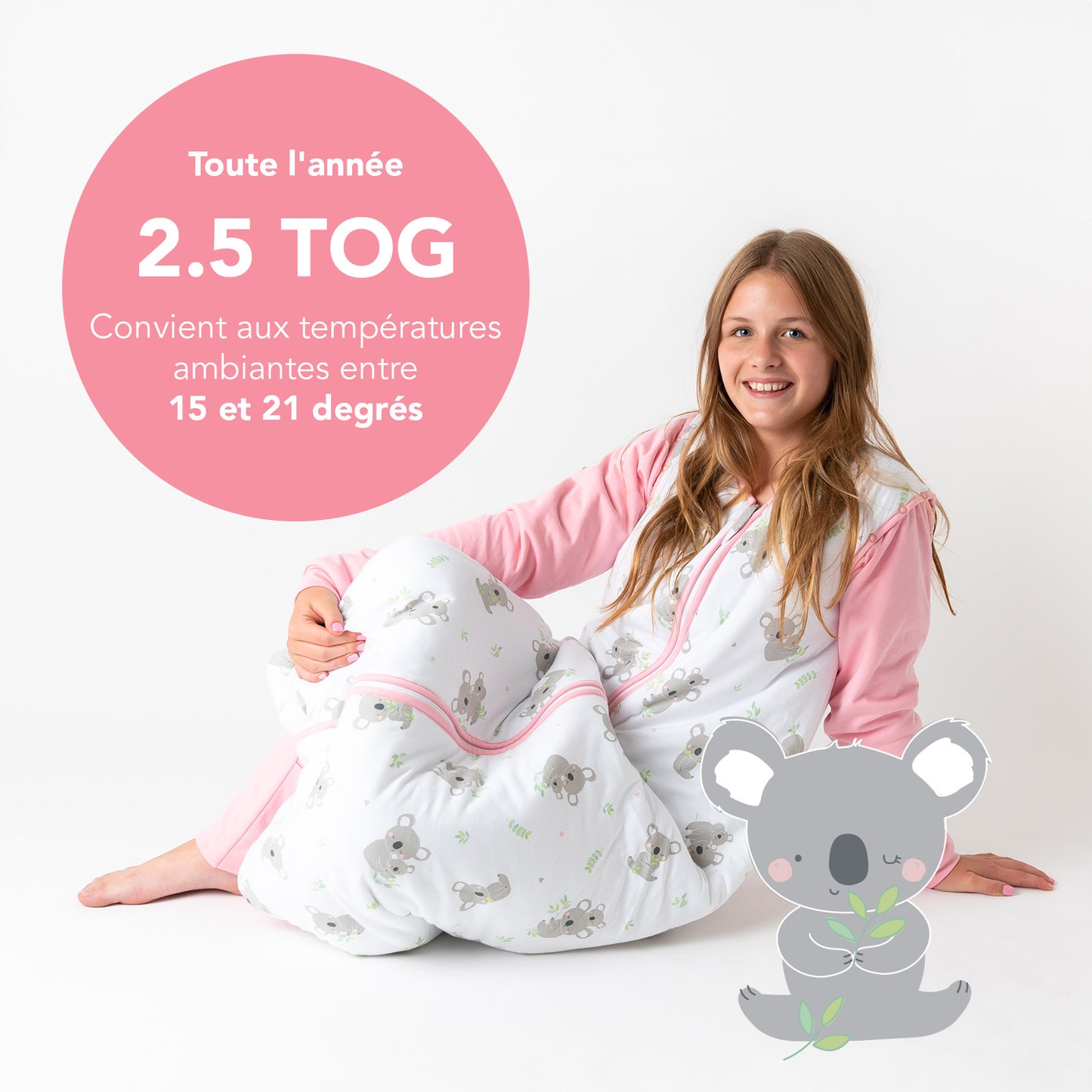 Gigoteuse à pieds adulte - manches amovibles - 2.5 TOG