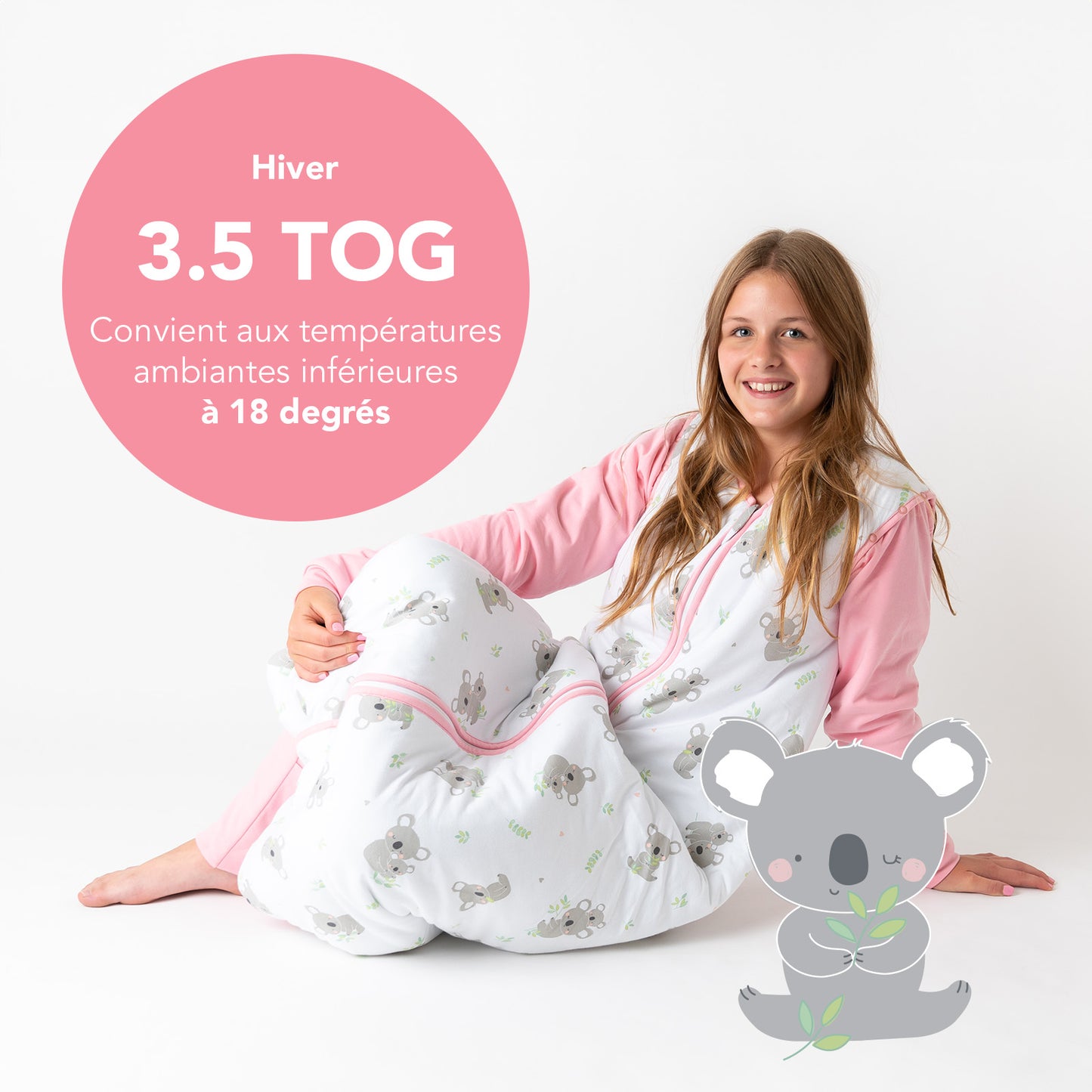 Gigoteuse à pieds adulte - manches amovibles - 3.5 TOG