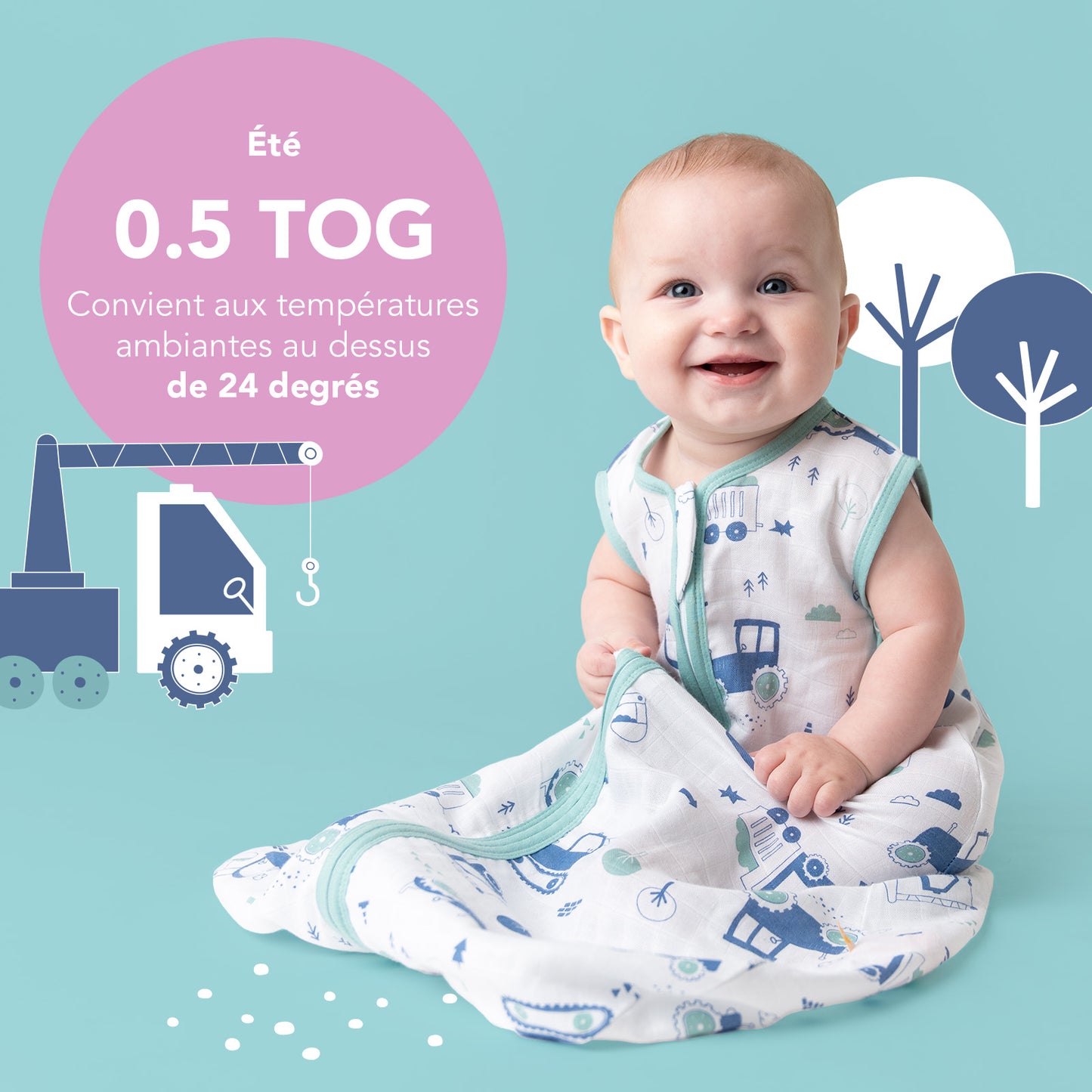 Gigoteuse bébé été - mousseline - 0.5 TOG