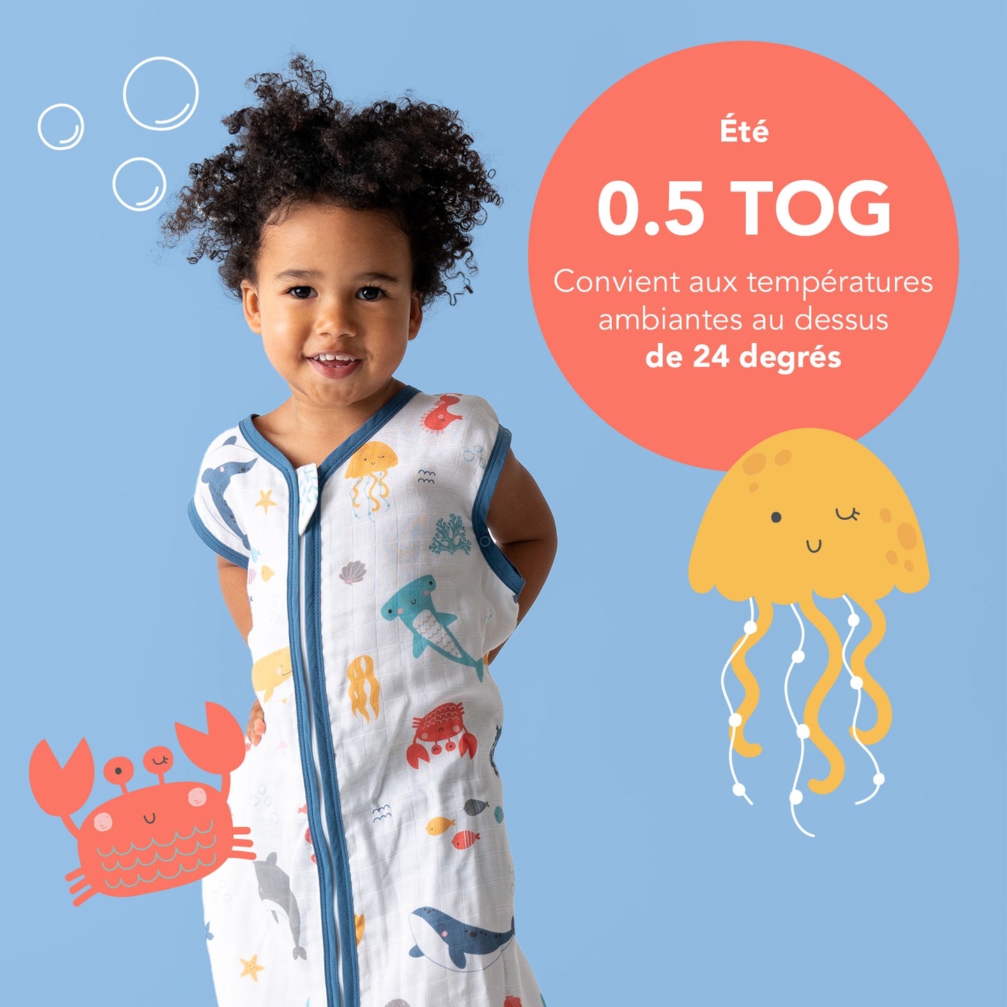 Gigoteuse bébé été - mousseline - 0.5 TOG