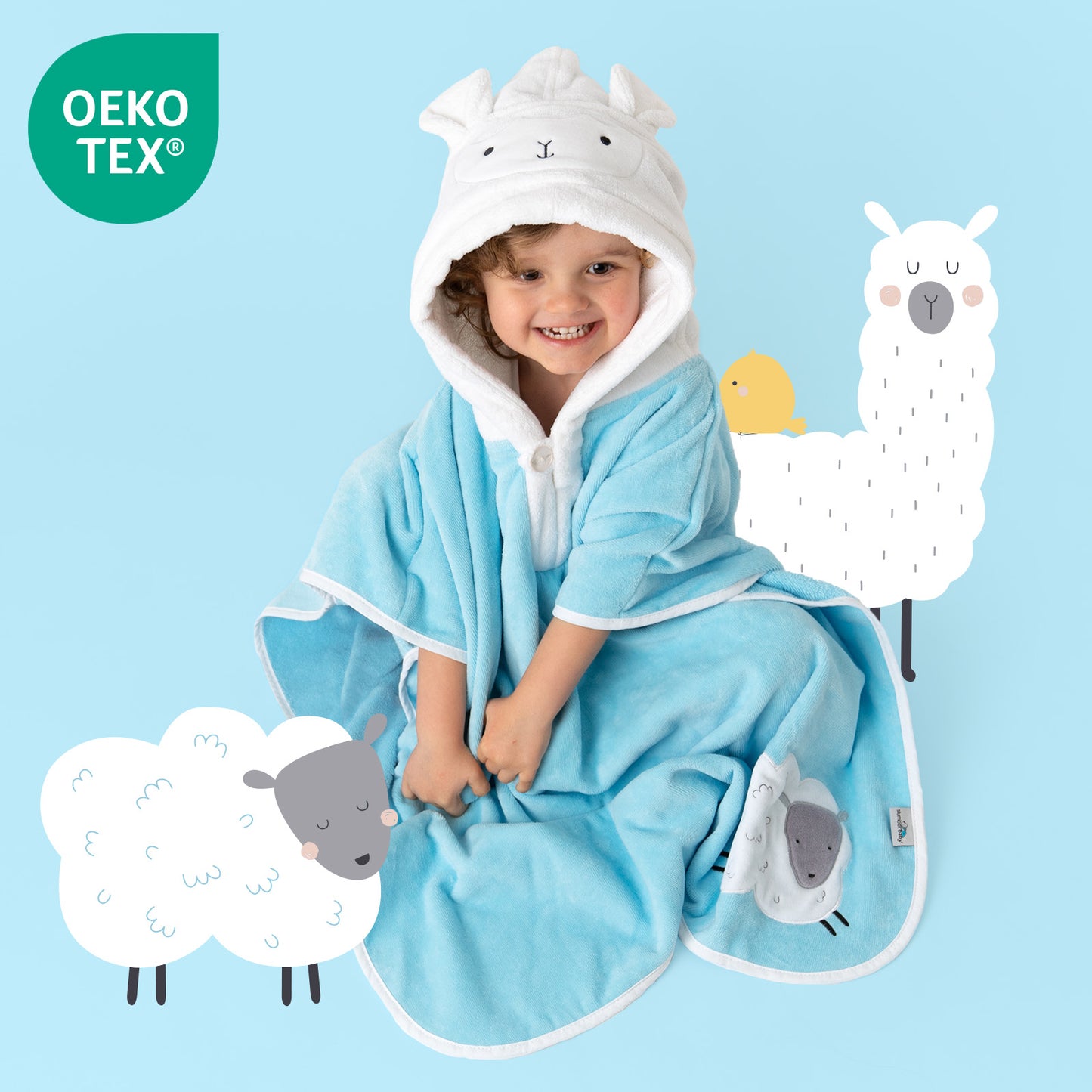 Poncho de bain à capuche pour enfant