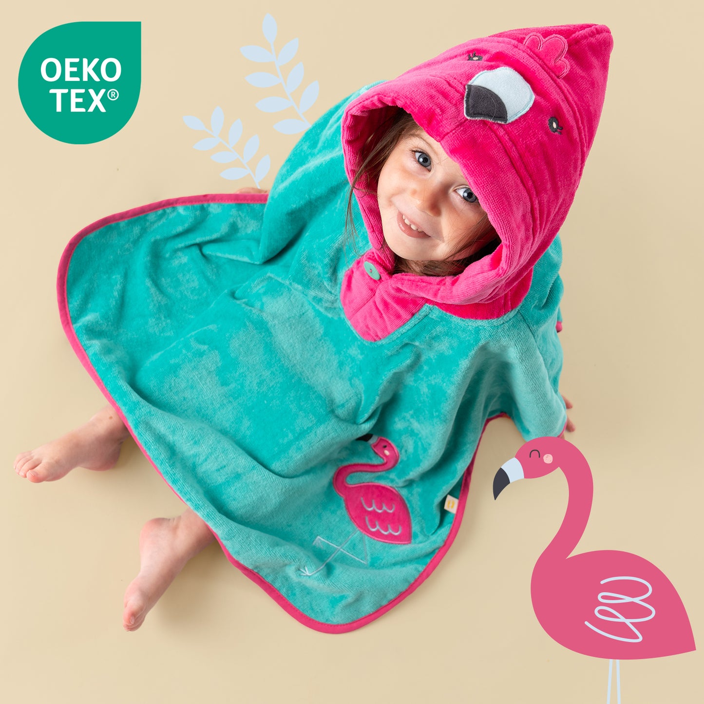 Poncho de bain à capuche pour enfant