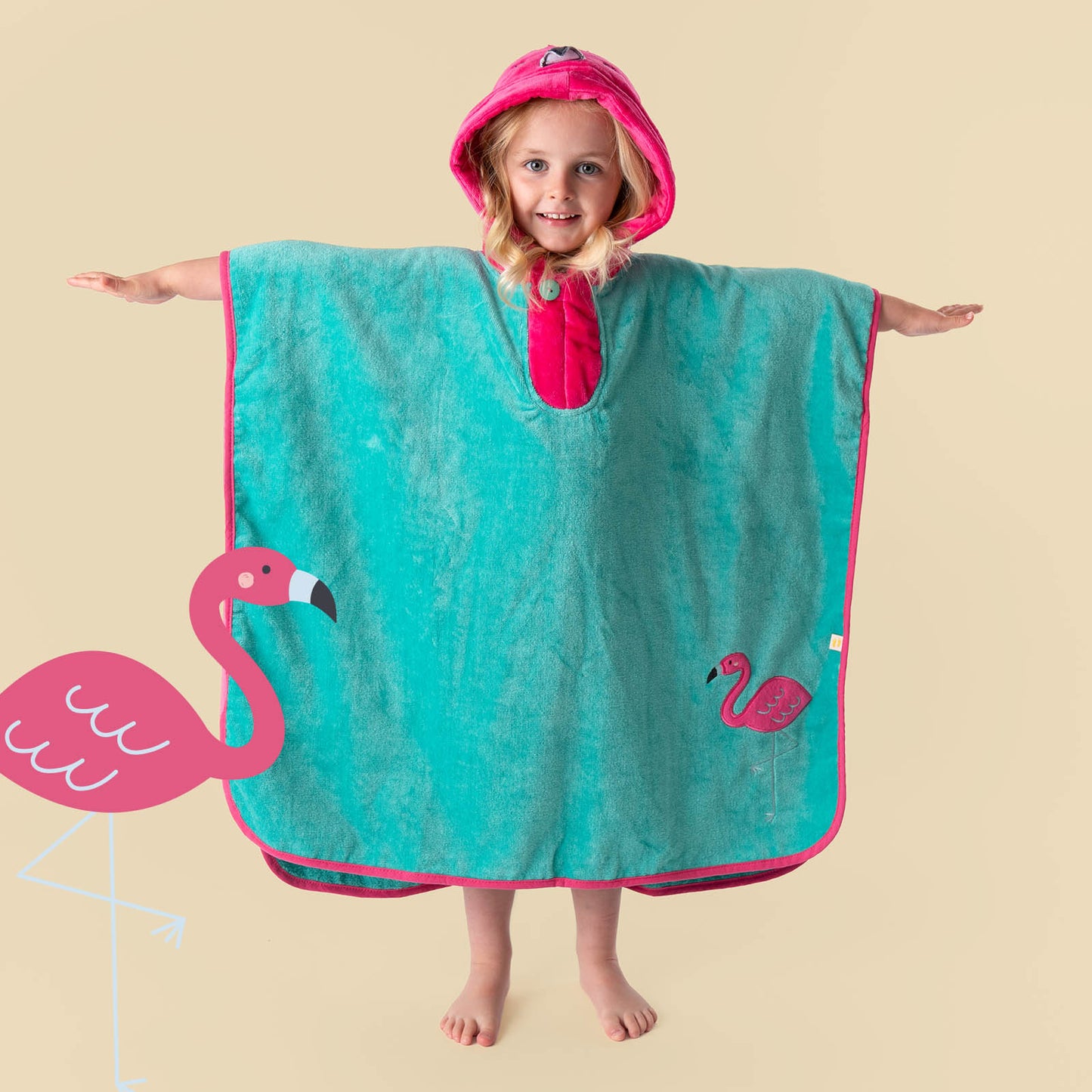 Poncho de bain à capuche pour enfant