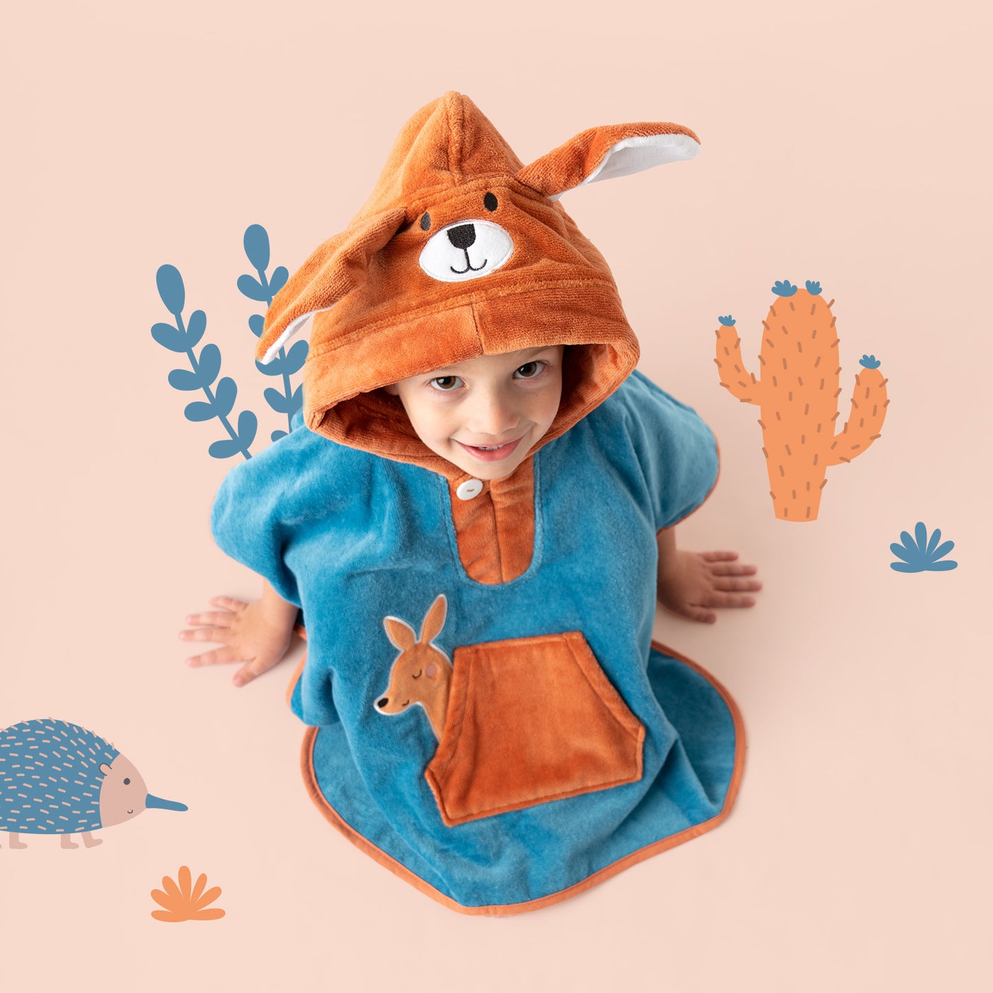 Poncho de bain à capuche pour enfant