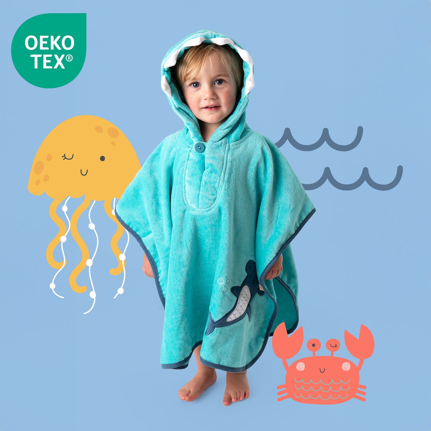 Poncho de bain à capuche pour enfant