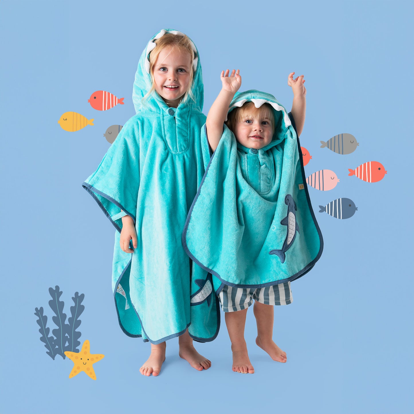 Poncho de bain à capuche pour enfant