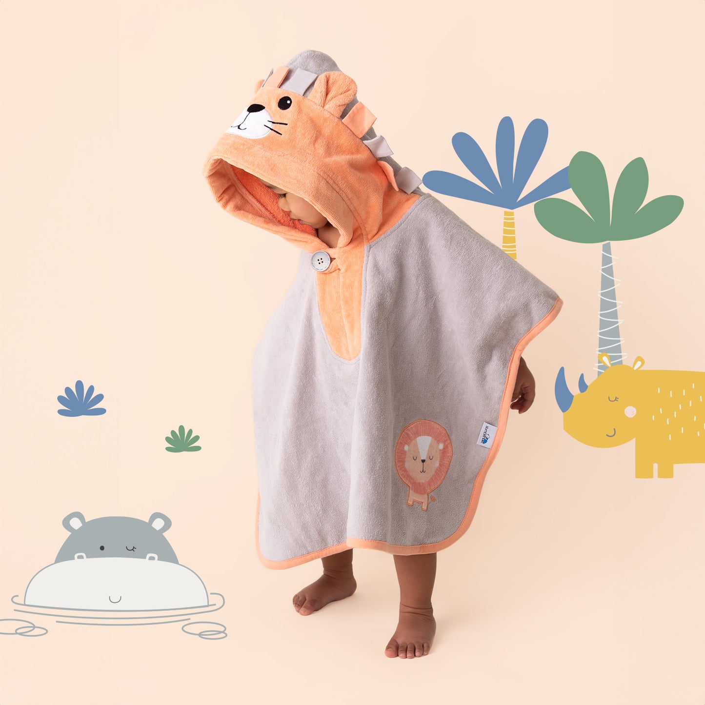 Poncho de bain à capuche pour enfant