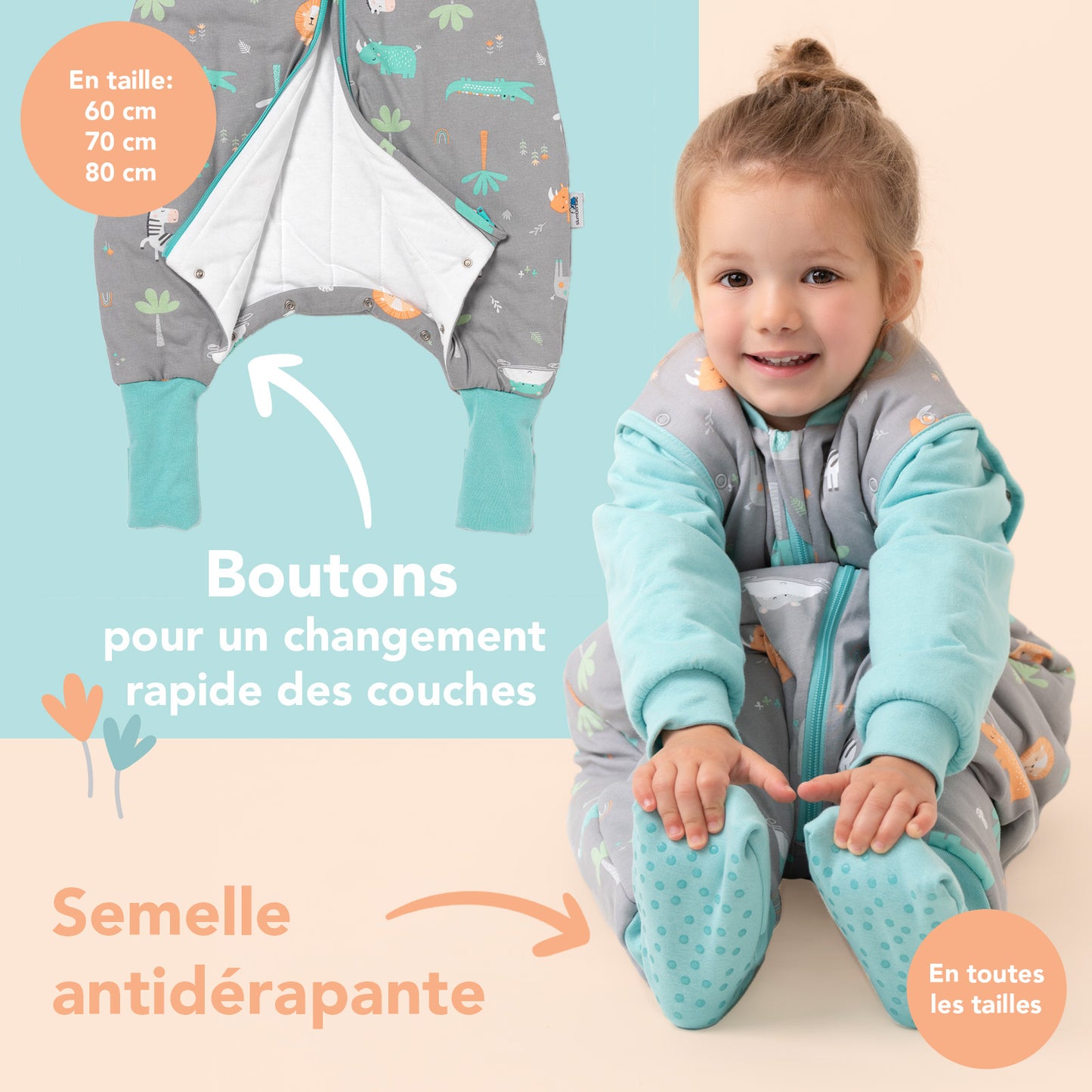 Gigoteuse à pieds hiver - 3.5 TOG