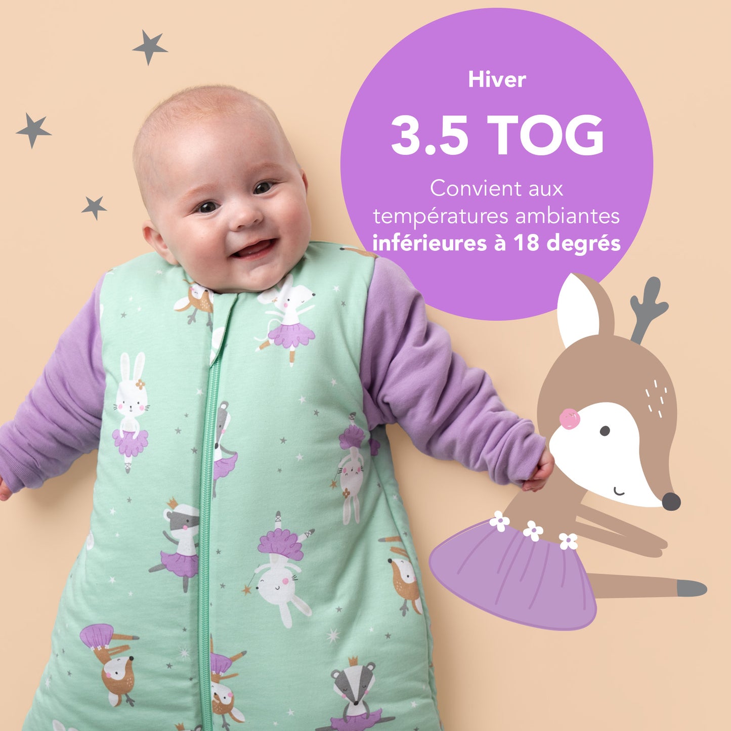 Gigoteuse bébé hiver - 3.5 TOG